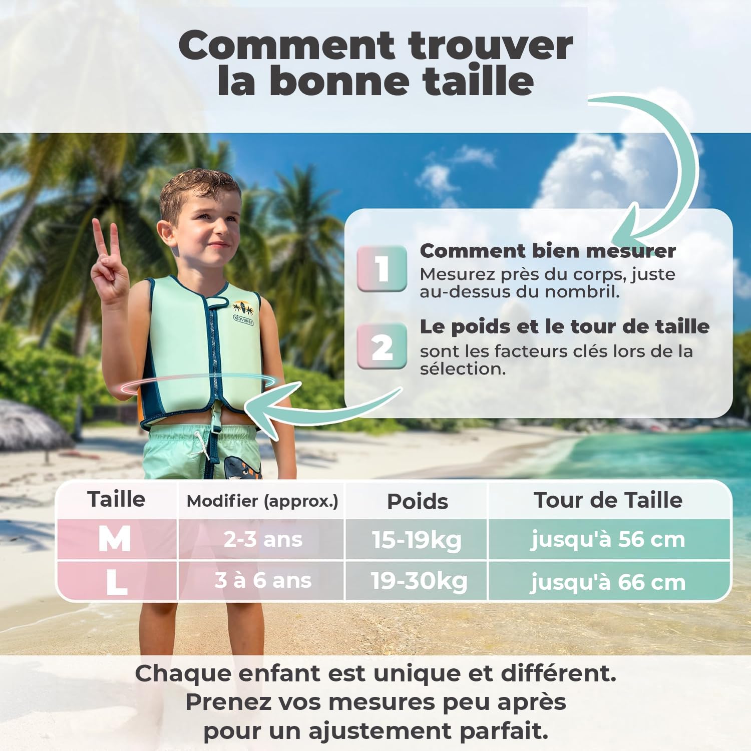 KIDVERSE Gilet Natation Enfant 2 Ans à 6 Ans - qualité certifiée - Aide à la flottaison pour Fille & garçon - Apprentissage Piscine - Gilet Enfant picine