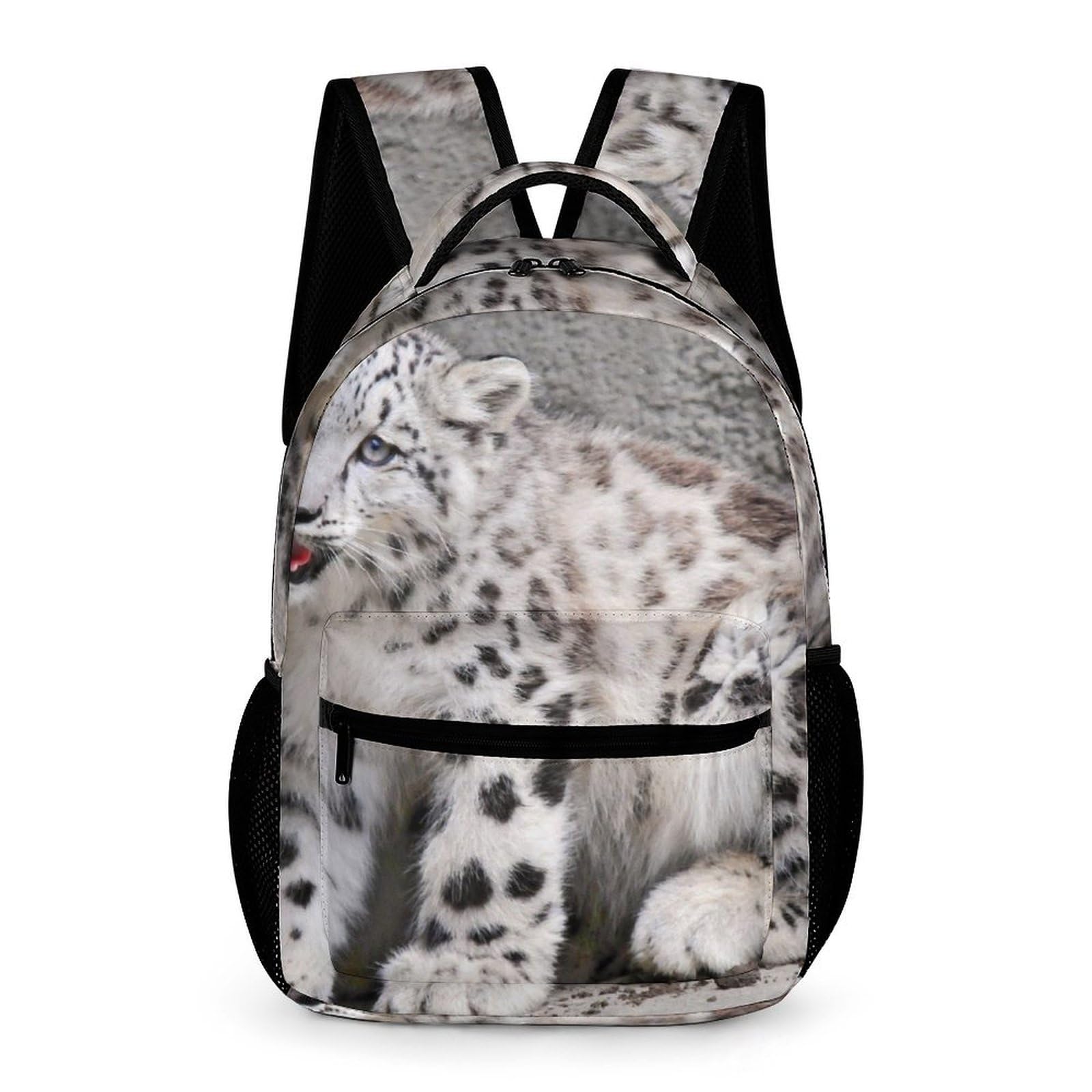 MQSSYOA School Bags Snow Leopard Shoulder Backpack Travel Bag Daypacks Bookbag For Boys Girls Students