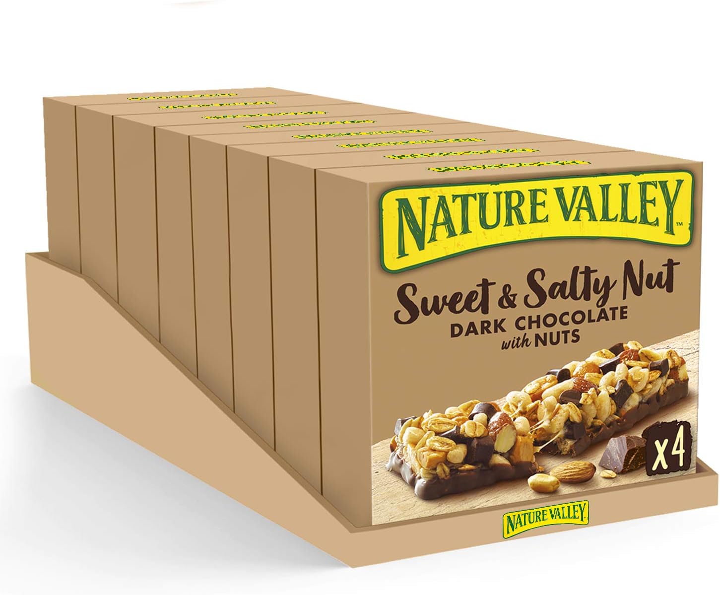 Sweet & Salty Nut Dark Chocolate With Nuts Cereal Bars 4 x 30g (Pack of 8, total 32 Bars)