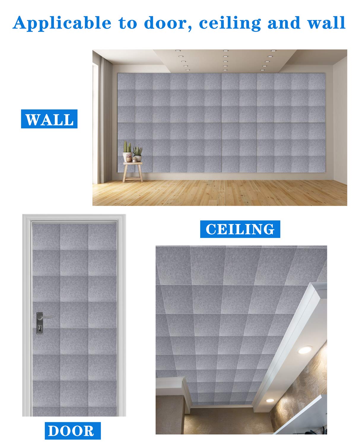 Panneaux Acoustiques Woiworco - Lot De 30, 30x30 Cm, Gris, Prêts à Coller Pour Studio Ou Bureau