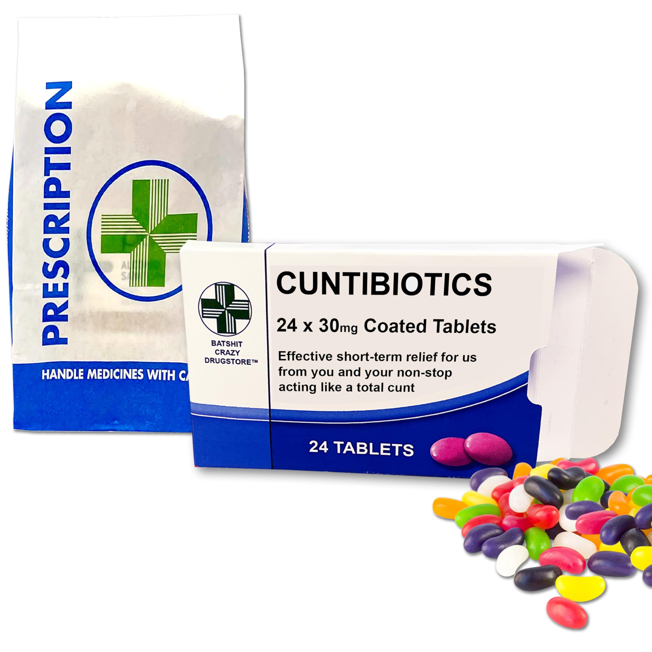 Joke Pill Box Prank Including Jelly Bean Sweets. Funny rude Novelty Gift for Men Boyfriend Dad Grandad Women Girlfriend Mum April Fools - Ideal birthday present or man gift - cun