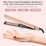 Mini Hair Straightener, Ceramic Small Straighteners for Long & Short Hair, Mini Flat Irons Quick Styling Tool Dual Voltage for Travel