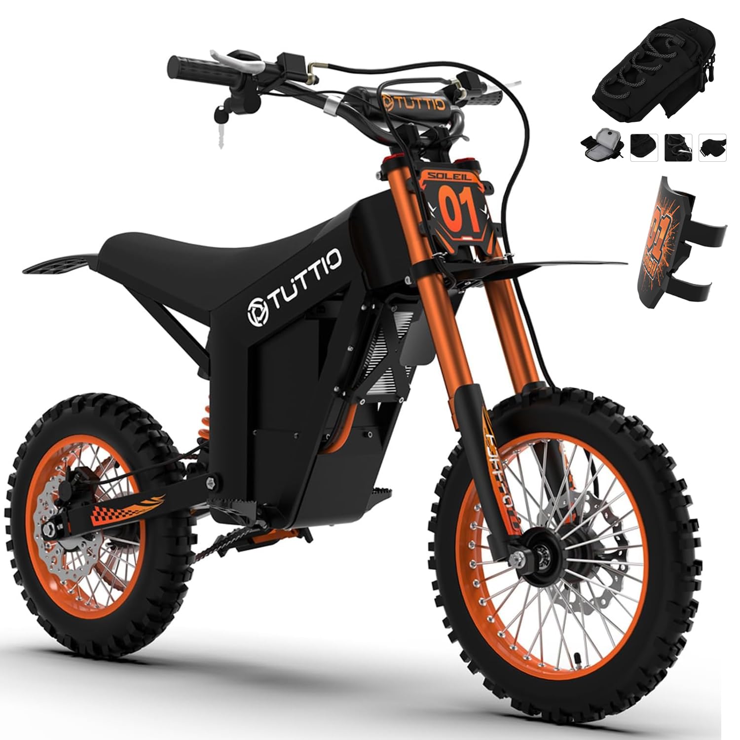 Tuttio Electric Dirt Bike Teens Adults Electric Bike 48V 21AH Removable Battery with Hydraulic Brakes (21AH Dirt Bike)