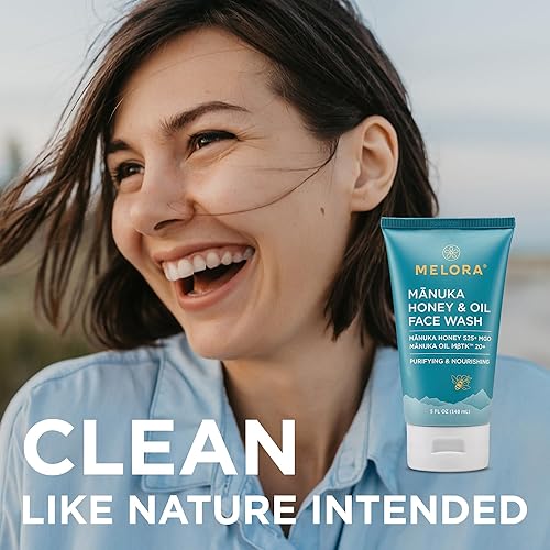 Miniatura 8 de MELORA Jabón facial de miel de Manuka (5 onzas), limpiador facial diario de la piel y removedor de maquillaje con miel de manuka y aceite para piel