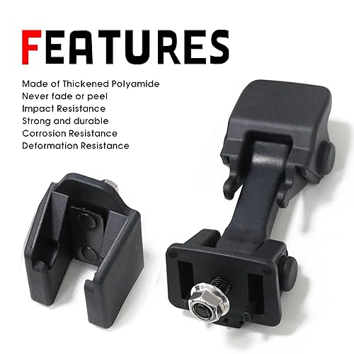 Vista 2 de Pestillos de capó TJ OEM, kit original de fábrica para accesorios Jeep Wrangler TJ 1997-2006, 1 par, negro