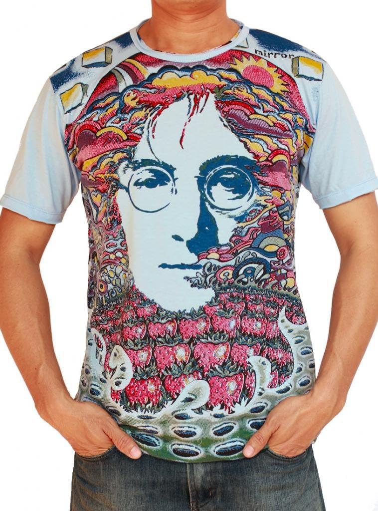 intothesun Iconic Freedom Truth Seeker John Lenon Tee Medium Blue