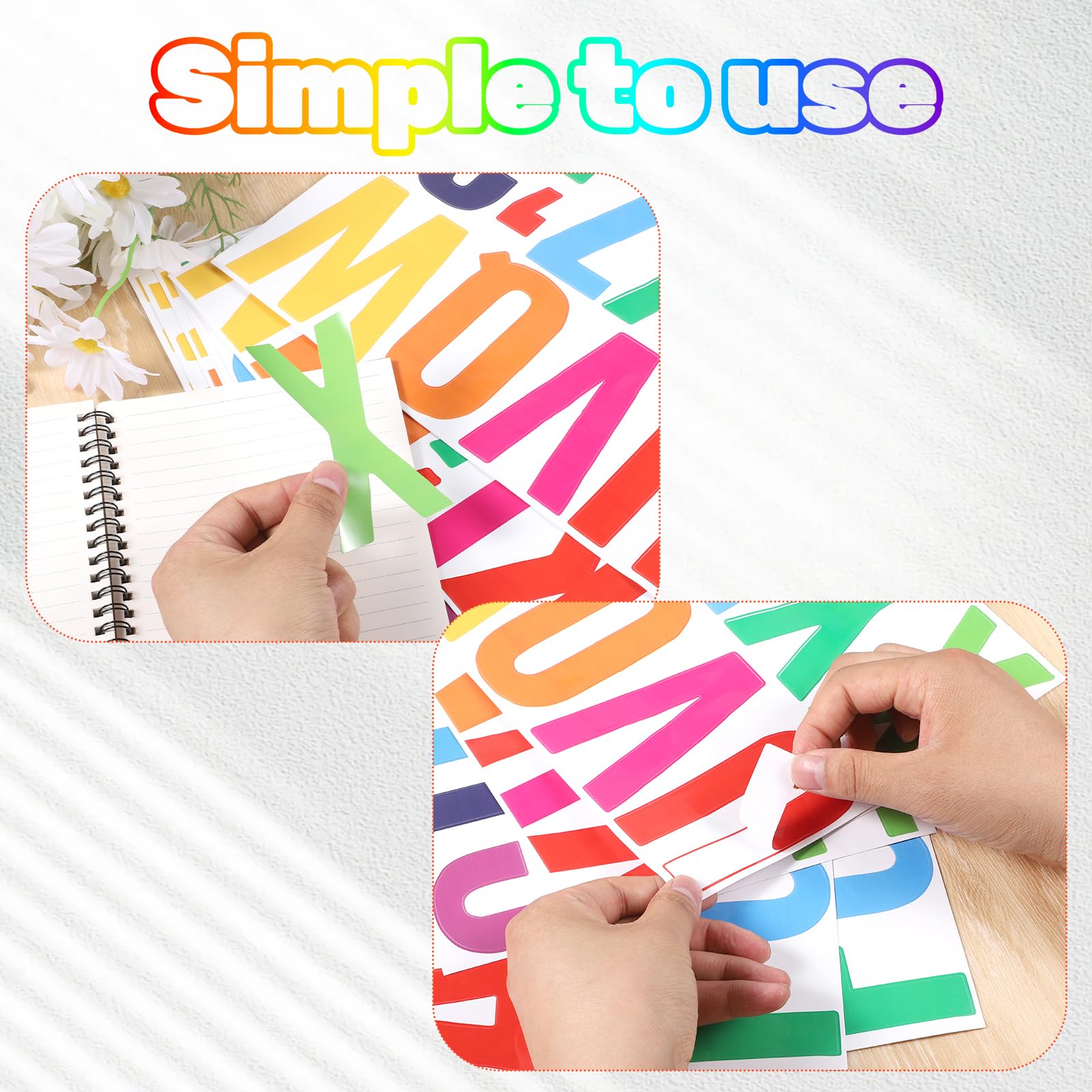 Snapklik.com : Alphabet Stickers Large, 102 Pcs/9 Sheets 4 Inch Self ...