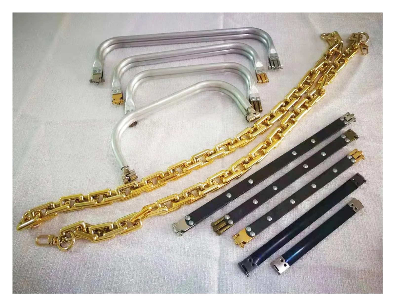Metalowa rama torebki, rama sprzęgła torby, 16-40cm Metalowa rama torebki Aluminiowa rurka Uchwyt torby Akcesoria Części sprzęgła(Light Gold 40cm)
