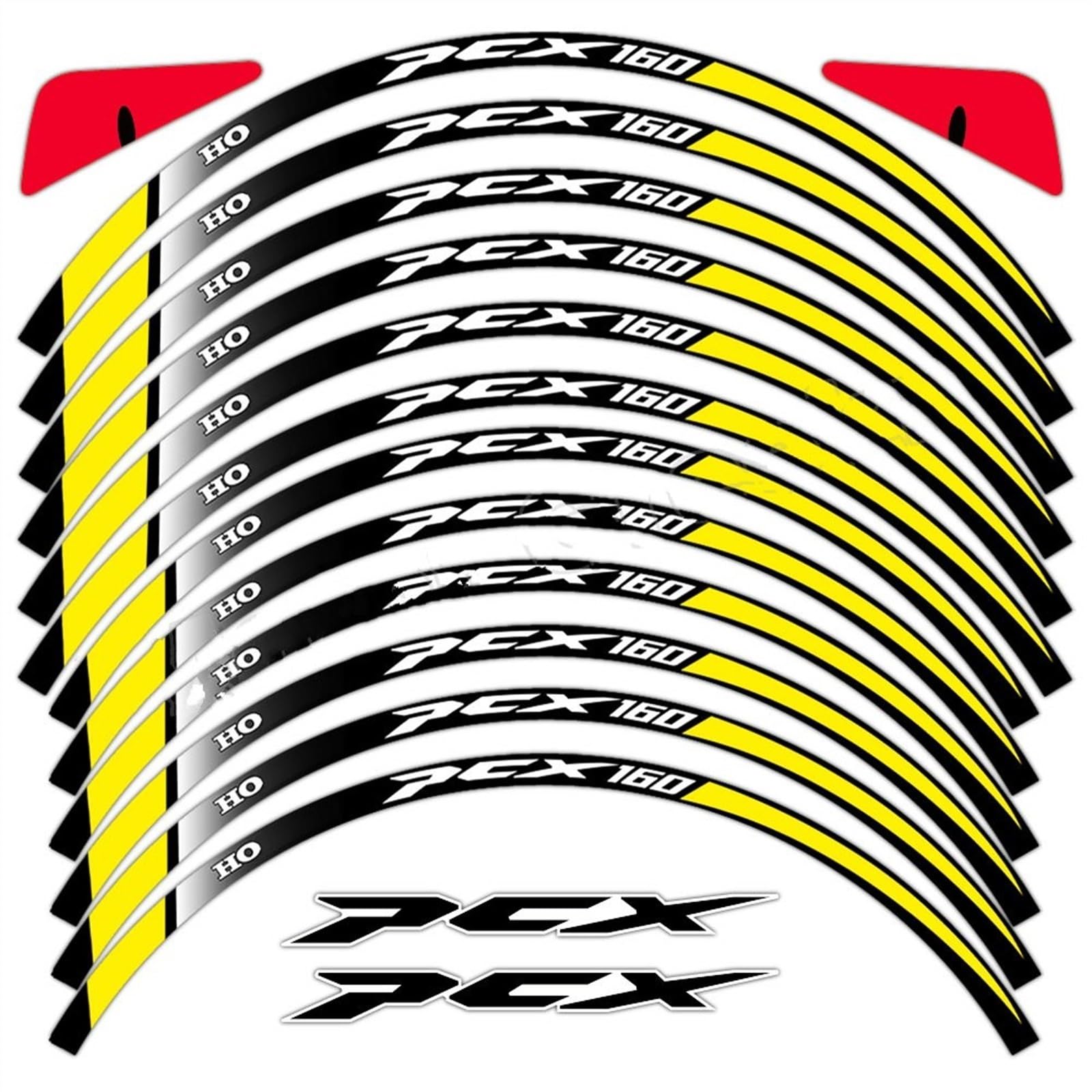 Motorcycle Wheel Stickers Rim Reflective Decals Accessories for Pcx125 Pcx160 PCX125 160 Decorative(Color3)