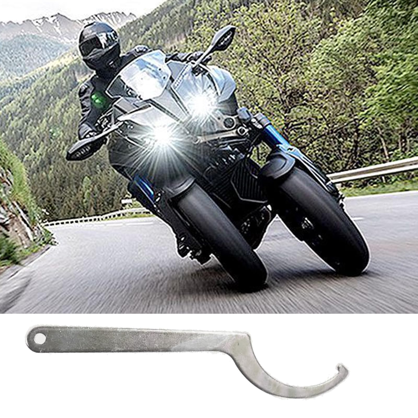 Leggero ammortizzatore posteriore strumento chiave inglese per una facile manutenzione e uso all'aperto con gancio antislip design chiave moto in metallo