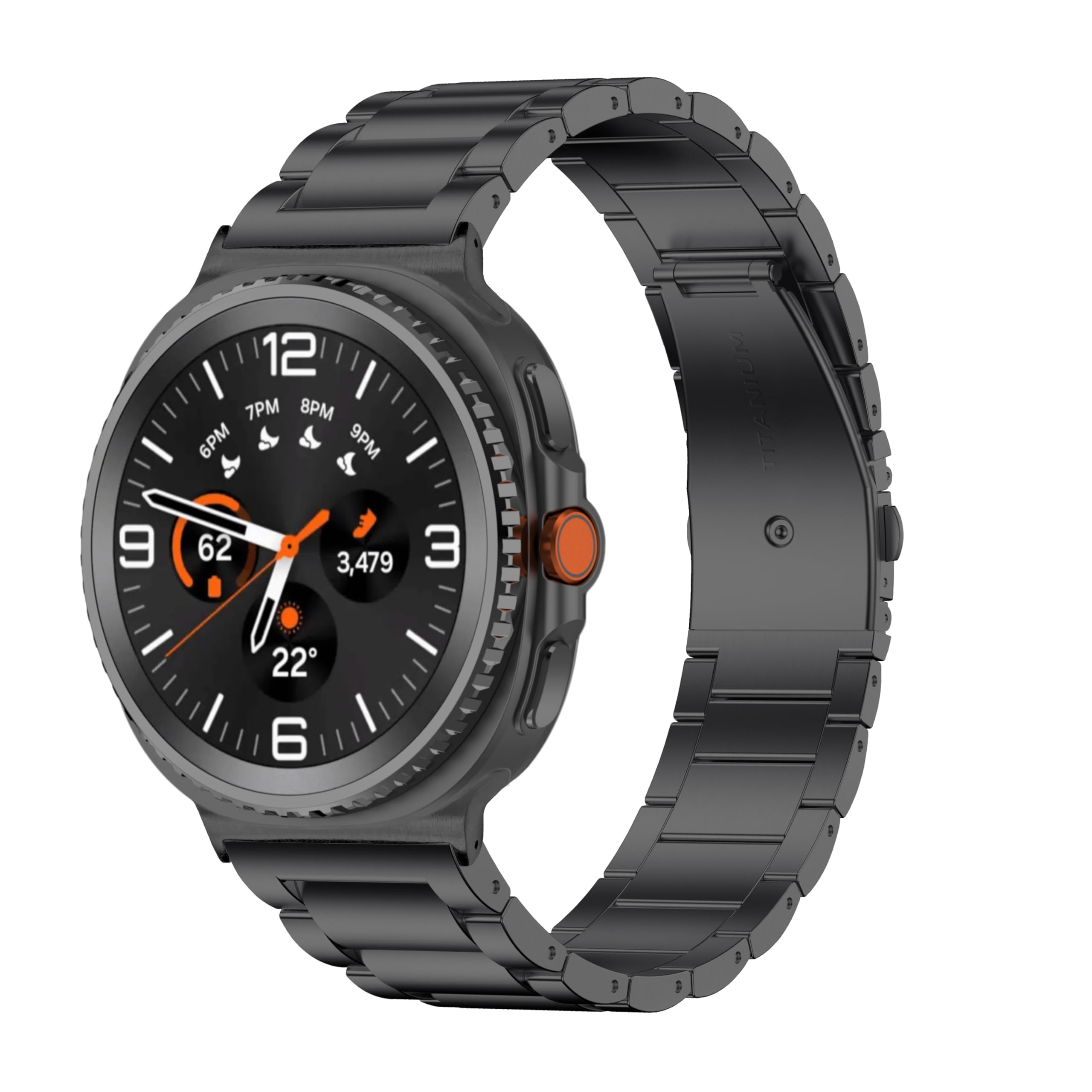 Bracelet de rechange classique en métal titane 2025 pour montre Galaxy Watch 8 de 46 mm, accessoire de rechange compatible avec Samsung de 40 mm, 44 mm, noir