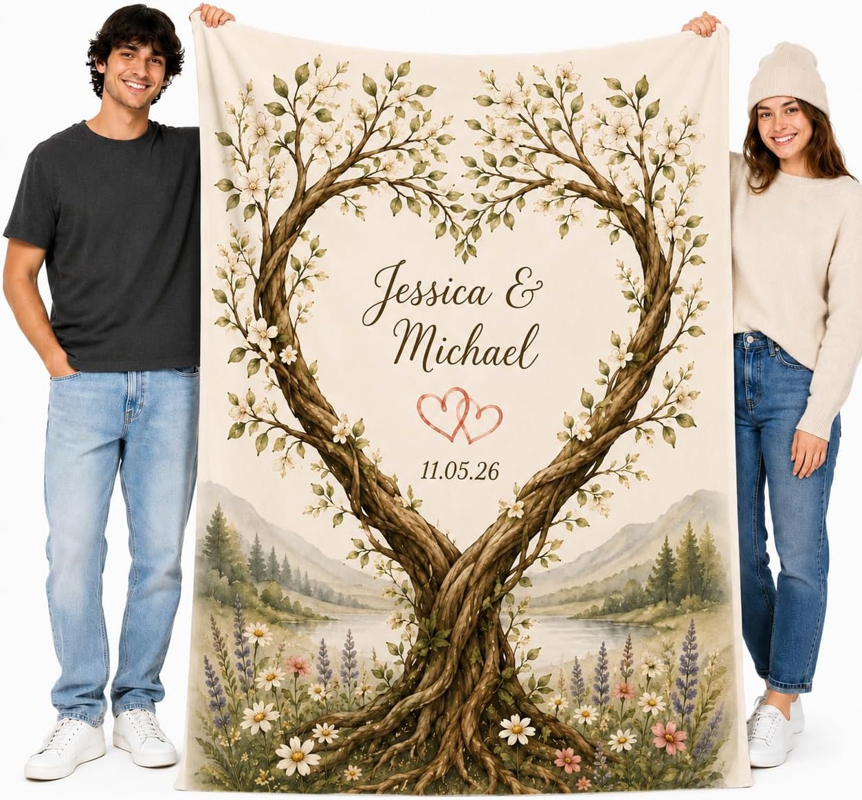 Personalized Wedding Gifts for Couples 2026, Heart Tree Blanket