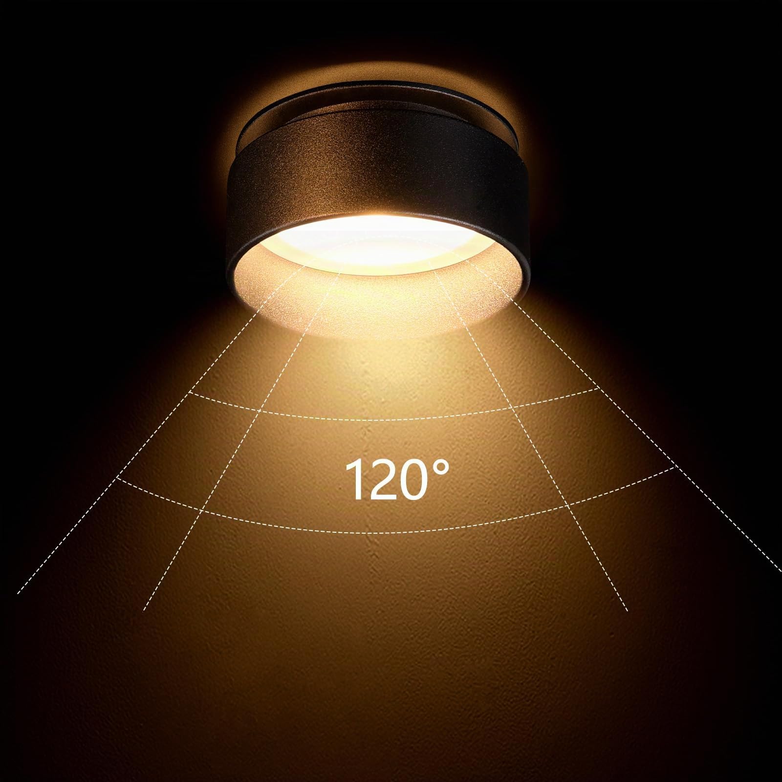 KYOTECH 4 Stücke Deckenstrahler mit indirektem Licht Schwarz LED Einbau Deckenlampe inkl. Leuchtmittel Dimmbar 3CCT 4.9W 500LM austauschbar LED modul 3000K/4000K/6500K Einbau Design Spot
