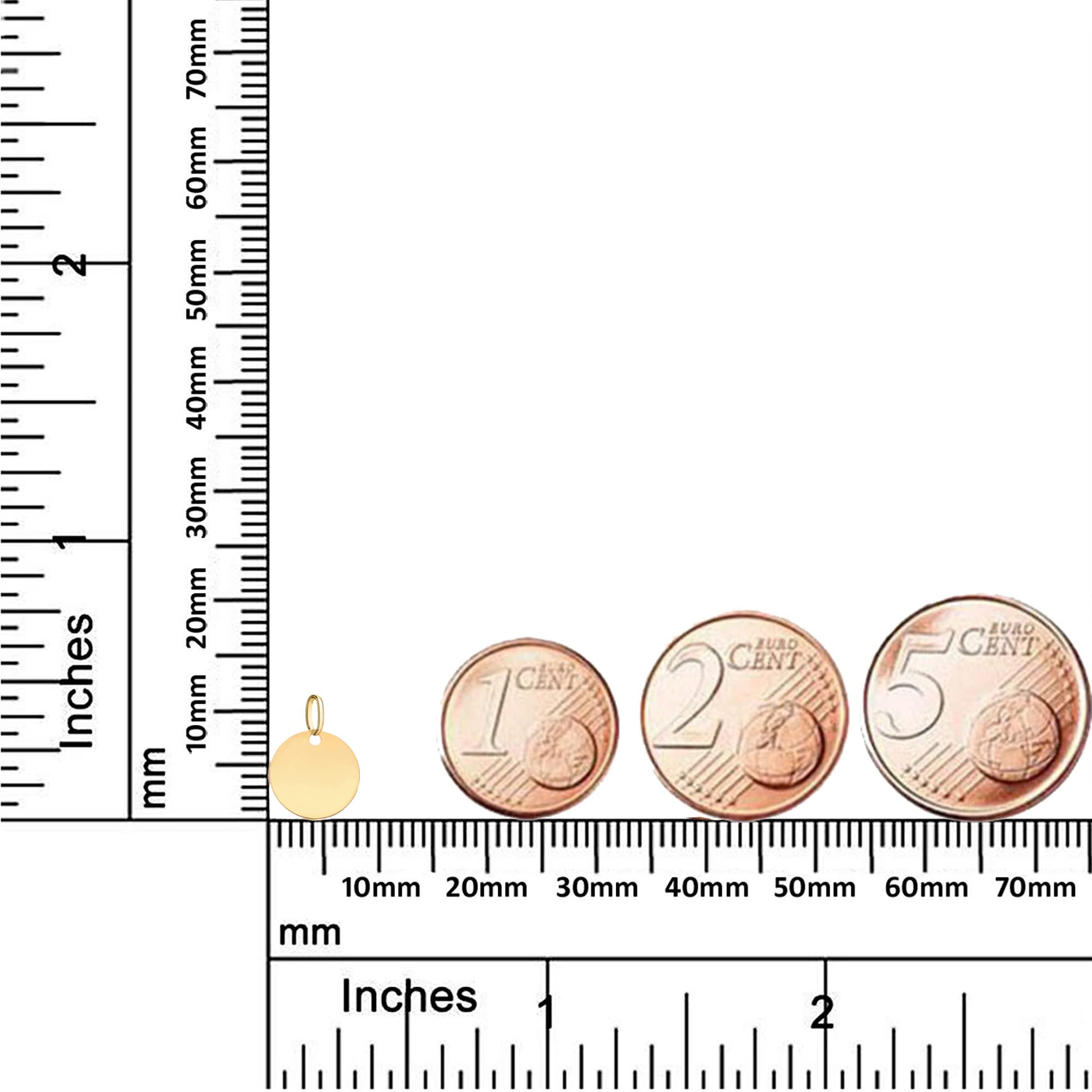 Anhänger Gravurplatte Echt Gold 333 I 8 Karat 8mm 10mm 12mm 15mm Goldanhänger Rund Platte für Gravur