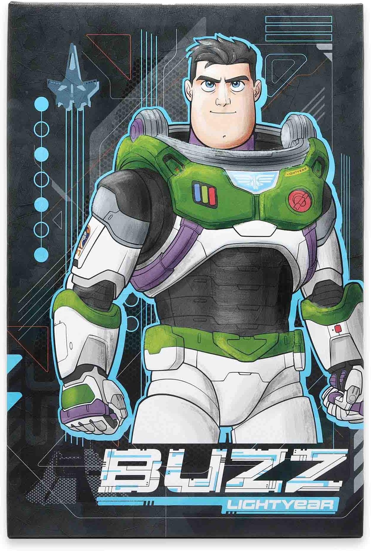 Open Road Brands Disney Pixar Lightyear Gallery Wrapped Canvas Wall Decor - Buzz Lightyear Wall Art for Kids' Bedroom