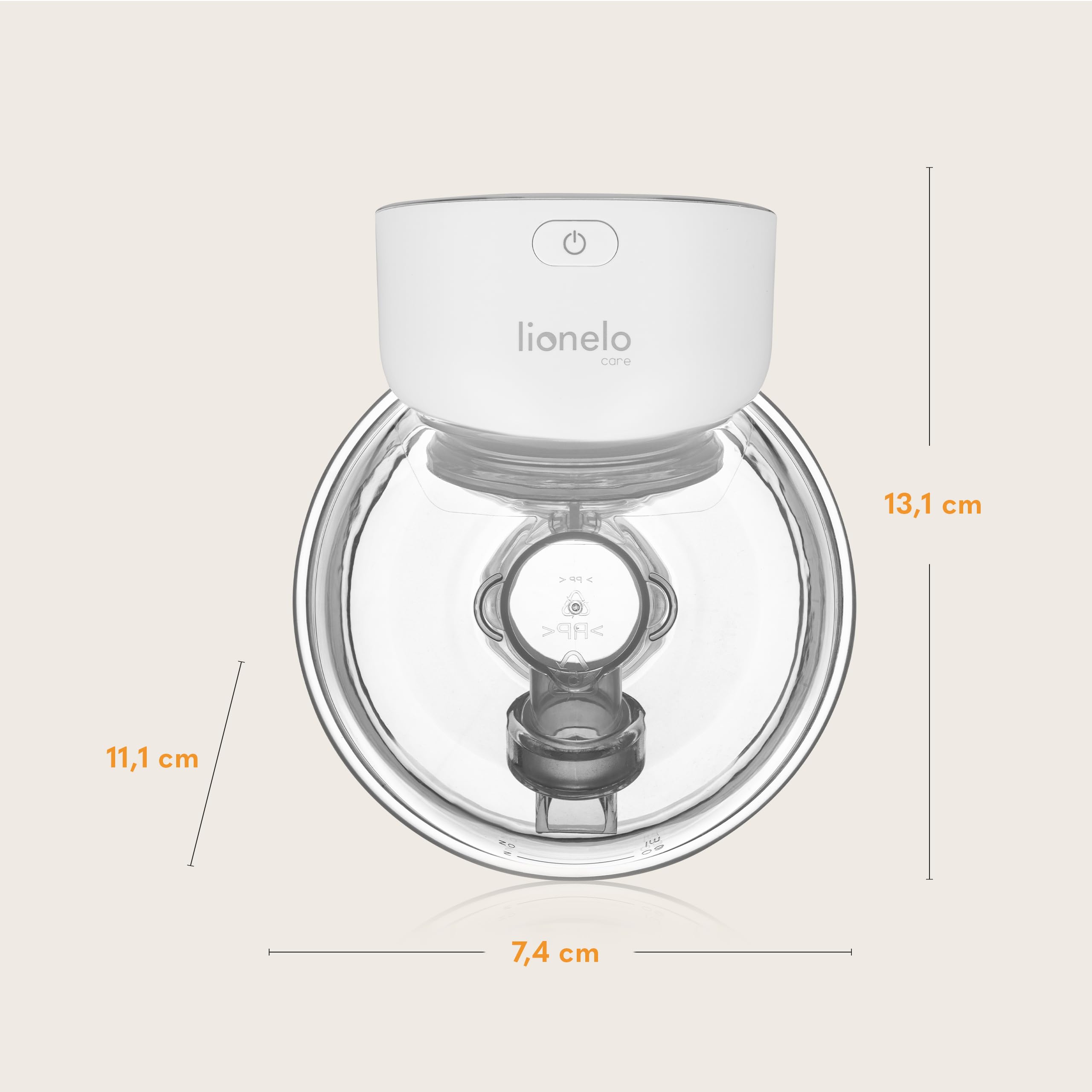 LIONELO Fidi Free Simple Extractor de leche eléctrico 180 ml, extractor de leche portátil de 2 etapas, manos libres, 9 niveles de masaje de bajo consumo, 5 tamaños de embudos de silicona, Temporizador | 2 fases, 9 niveles de masaje, 5 embudos de silicona,