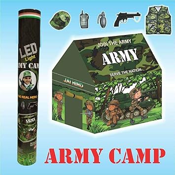 Dumpty Toy Jumbo Size Extremely Light Weight, Water Proof Kids Play Tent House for 10 Year Old Girls and Boys (Army Tent)