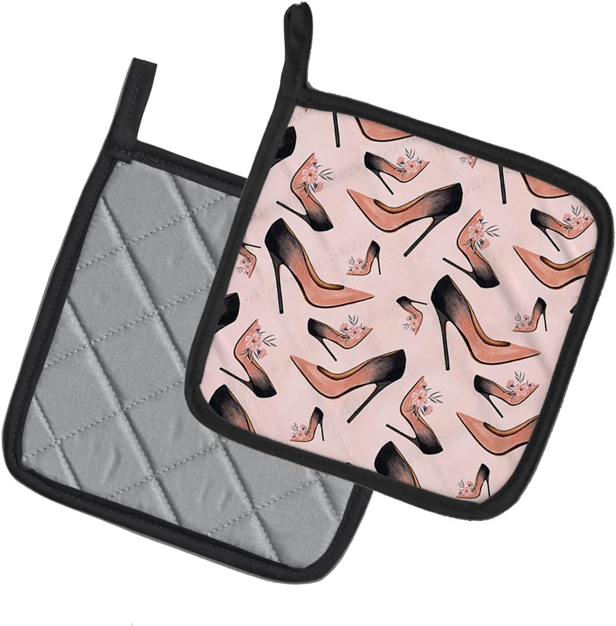 Caroline's Treasures BB7504PTHD Watercolor Fashion Diva Shoes Pair of Pot Holders Kitchen Heat Resistant Pot Holders Sets Oven Hot Pads for Cooking Baking BBQ, 7 1/2 x 7 1/2 image 2