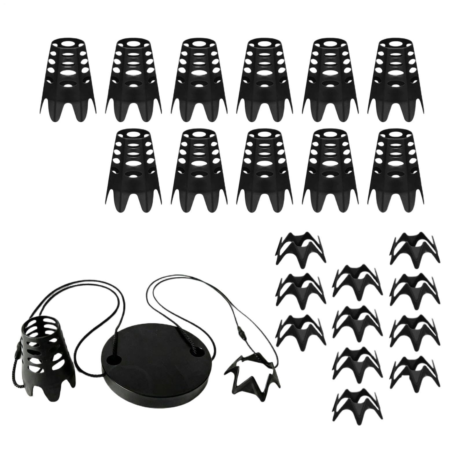 Set di tee simulatore da golf, nero, stabile, riutilizzabile, per allenamento, set di tee simulatore di golf, per bambini e adulti, per casa, cortile, erba, per uso esterno e interno