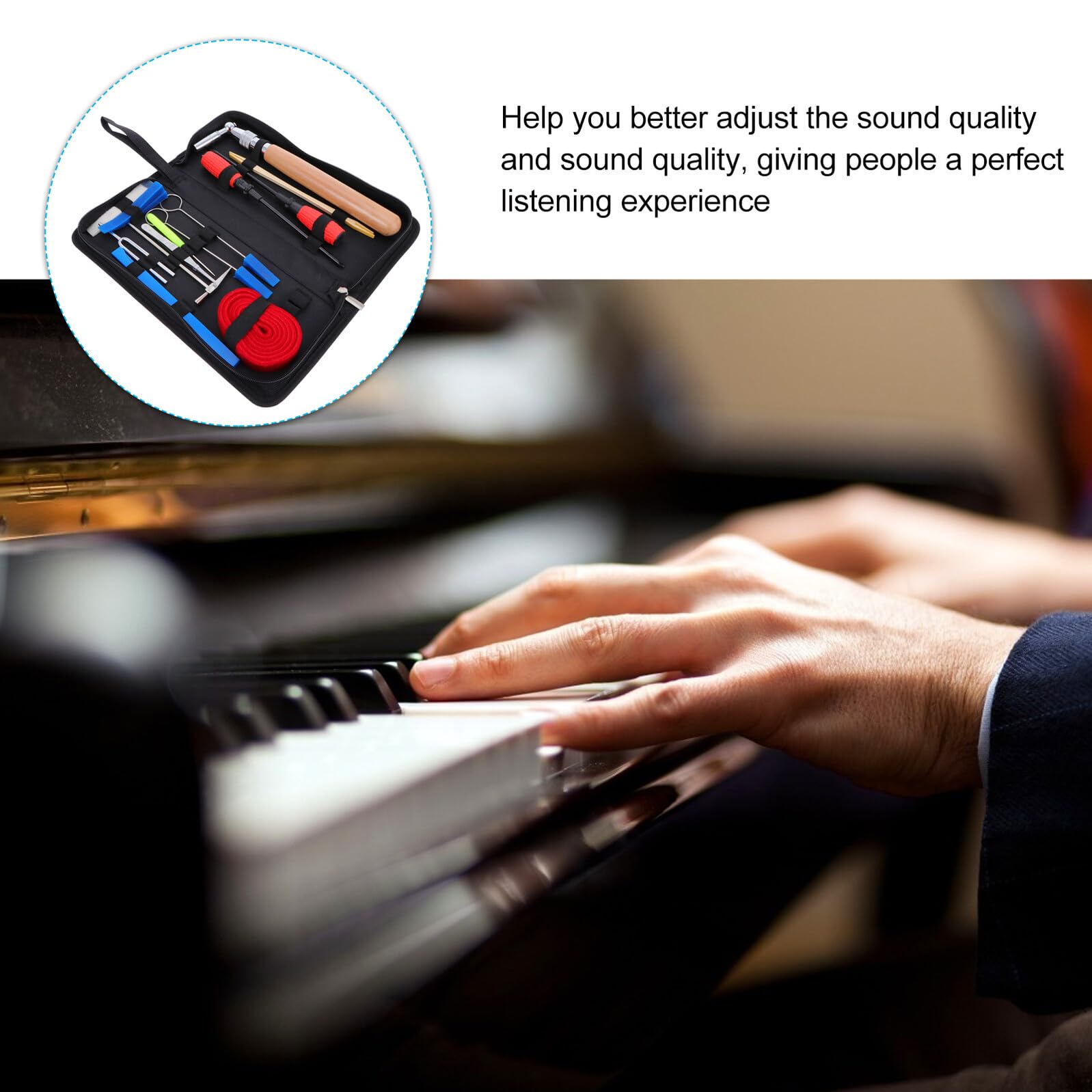 Alipis 16 Pcs Outils D'accordage de Piano Professionnels avec Étui pour Réglage de L'accord Timbre, pour Étudiants