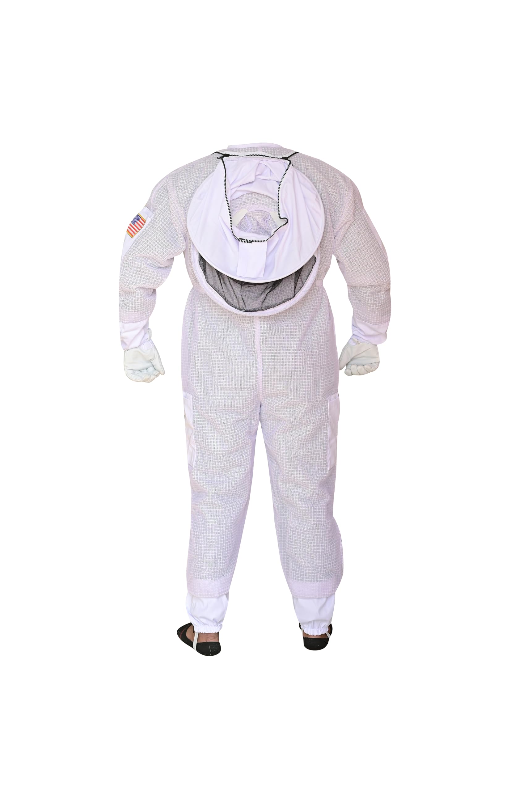 Traje de abeja de 3 capas con velo de esgrima y velo redondo, un par de guantes a prueba de picaduras, traje de apicultura ventilado, 2 velos