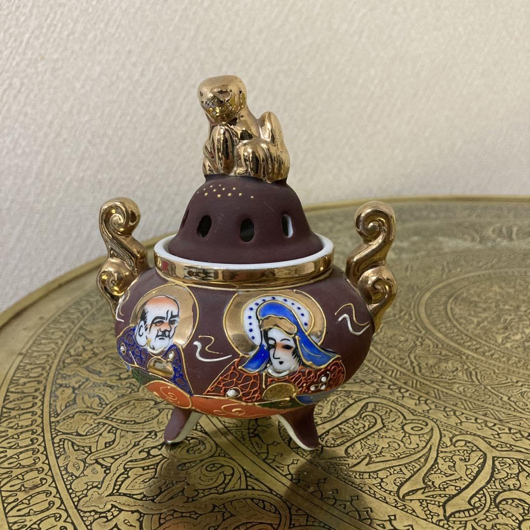 香炉 銅 四足 獅子摘 鳳凰図 Amazon.co.jp: ビンテージ 羅漢図 三つ足香炉 デコ盛 盛り金