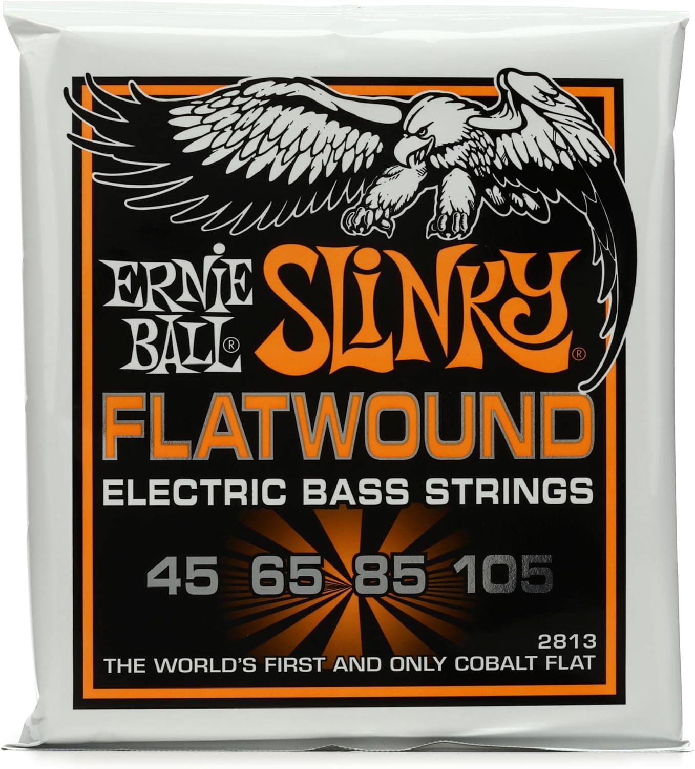 Ernie Ball Hybrid Slinky Flatwound Bass Guitar Strings, 45-105 Gauge (P02813)