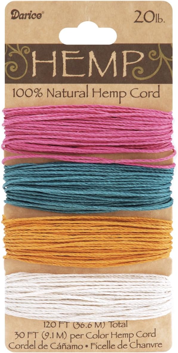DARICE 1936103 20Pound Hemp Cord, 4 by 30Feet, 4 Spring