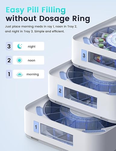 Miniatura 4 de Dispensador automático de pastillas para 42 días, configuración de aplicaciones y dispositivos por familia, pantalla LCD, bloqueo digital, alertas