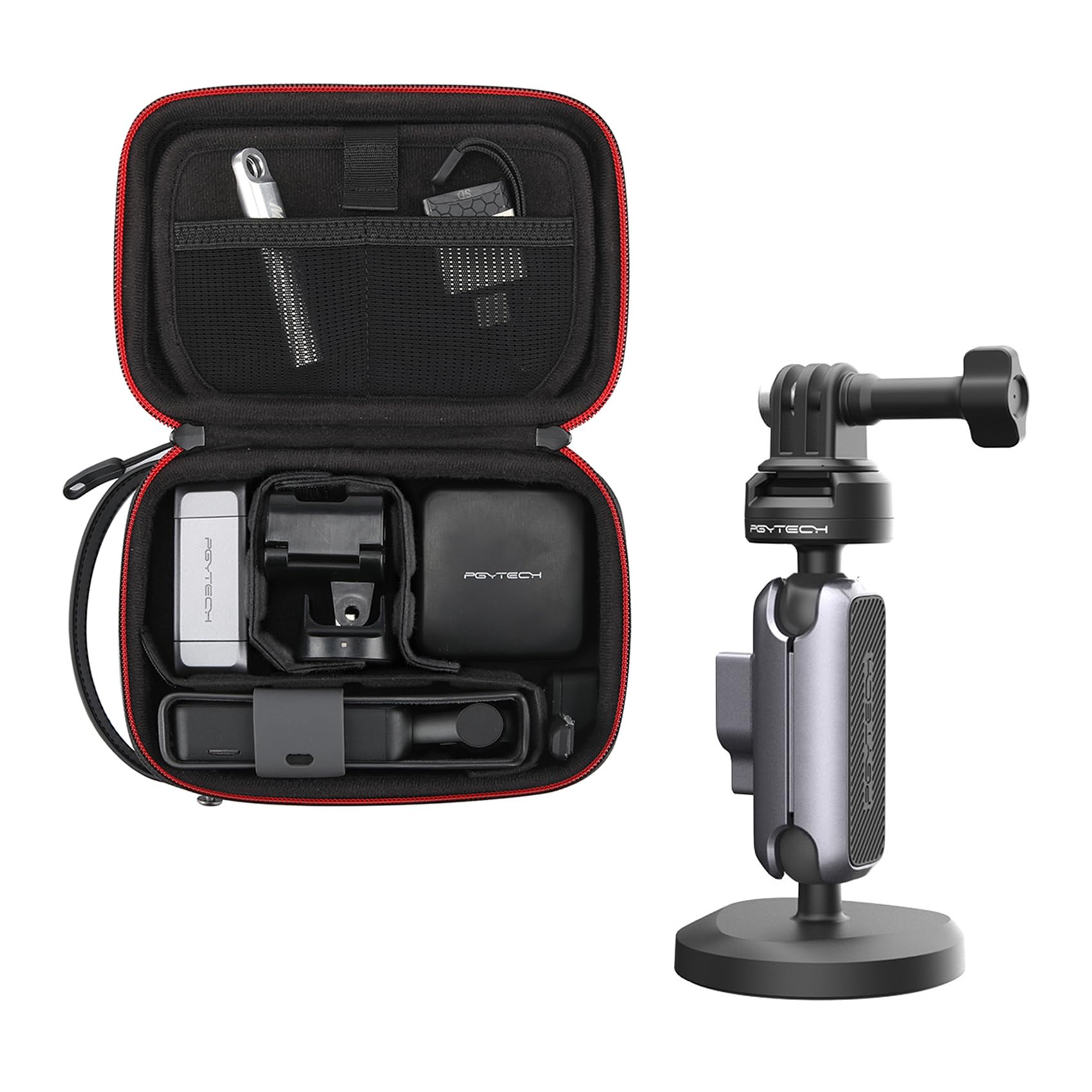 PGYTECH Camera Carrying Case Mini+ CapLock Magnetic Camera Mount for DJI OSMO Action 4/3, Gopro Hero 12/11/10, OSMO Pocket 3/2