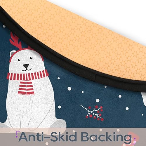 Miniatura 4 de Cute Bear Christmas Winter 08 Round Area Rug 3ft Machine Washable Circular Rugs for Dining Room Table Bedroom Playroom Throw Rugs for Dog Living