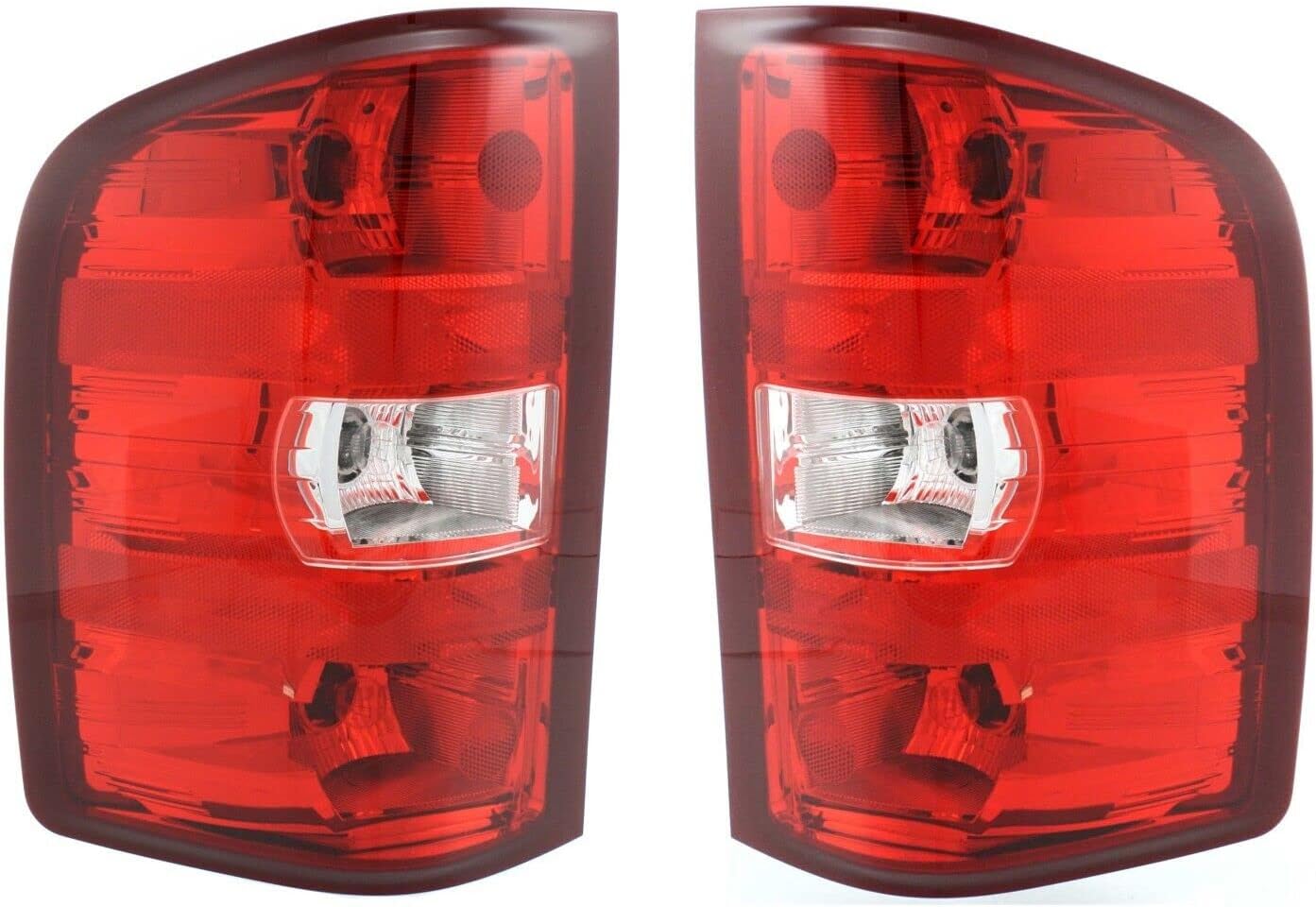 FitParts Compatible With Driver and Passenger Pair/Set Halogen Tail light Assembly Chevrolet Silverado 1500 2012-2013. New, Waterproof GM2800207 GM2801207