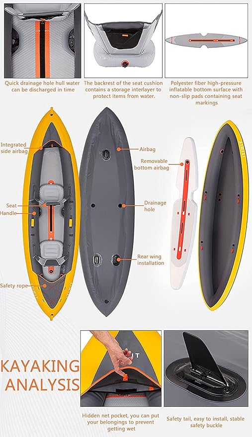 Kayak Inflable OLOTU Touring 365x103cm miniatura 3