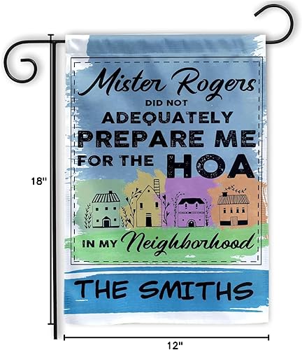 Miniatura 4 de MAIANEY Bandera de jardín con texto en inglés "Mr Rogers Did Not Adequately Prepare Me" (12 x 18 pulgadas), bandera de jardín divertida para