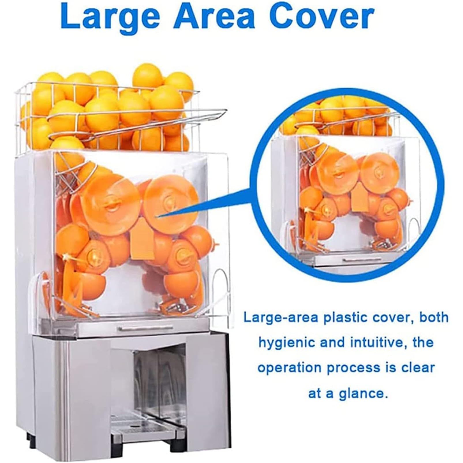 Máquina exprimidora Comercial con Grifo de Agua, exprimidor de Naranja de 120 W, máquina de Zumo de Naranja para máquina eléctrica de Zumo de Naranja de 25-35 por Minuto, 53x52x95cm