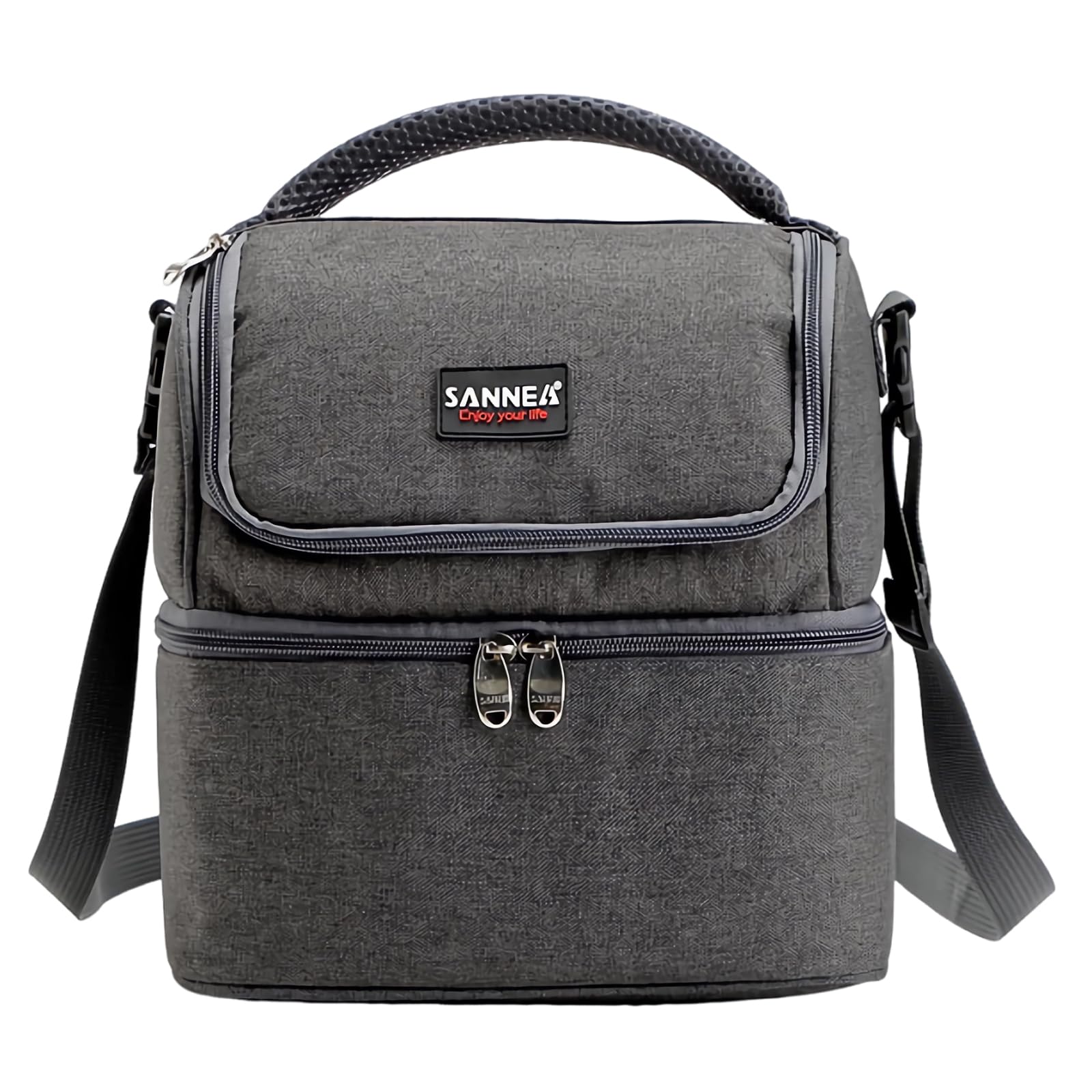 YUMINGUHC Lunch Bag Women,Double Decker Cooler Insulated Lunch Box Lunch Tote Durable Reusable with Adjustable Strap for Adult Men Work Picnic Travel