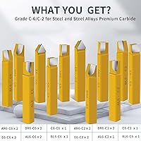 Vista 2 de Herramienta de corte con punta de carburo de 1/2 pulgada, herramientas de corte de torno de metal para torneado, taladrado y biselado