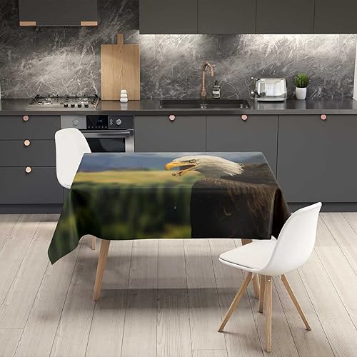 Miniatura 2 de Animal Eagle Mantel rectangular para mesa para exteriores, impermeable, a prueba de polvo, 60 x 84 pulgadas