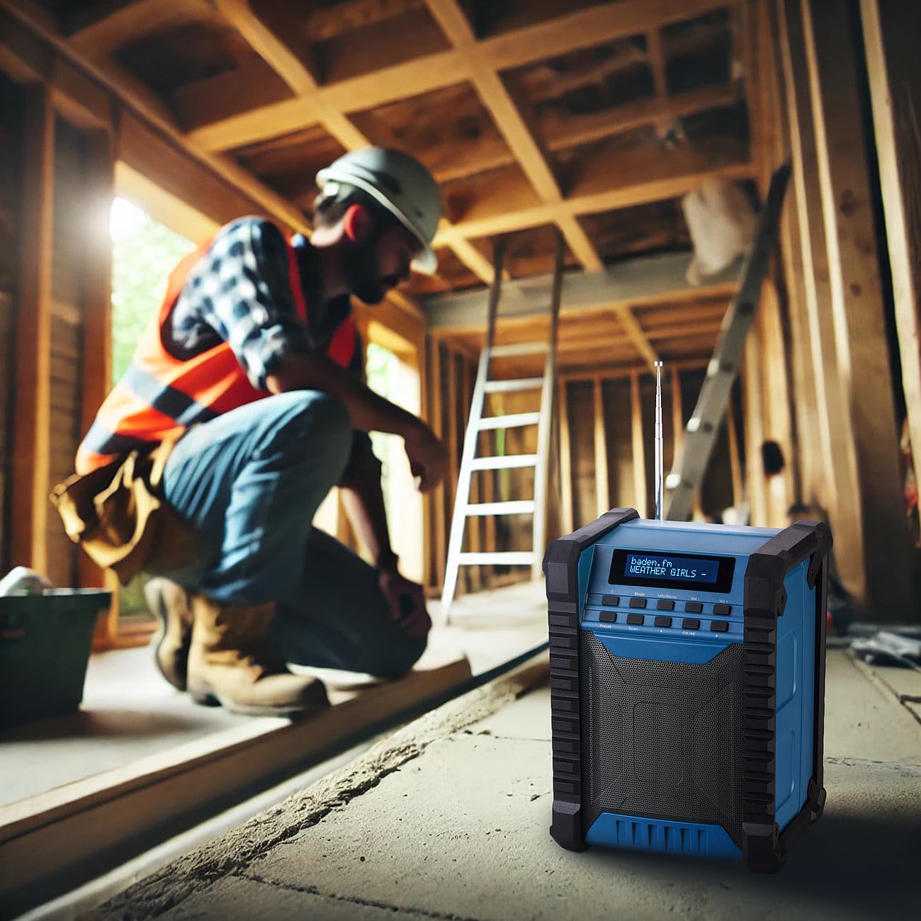 auvisio Outdoor Radio: Digitales DAB+/FM-Baustellenradio, Bluetooth, 80 Watt, IP54, Akku (Bauradio, Werkstattradio, PC)