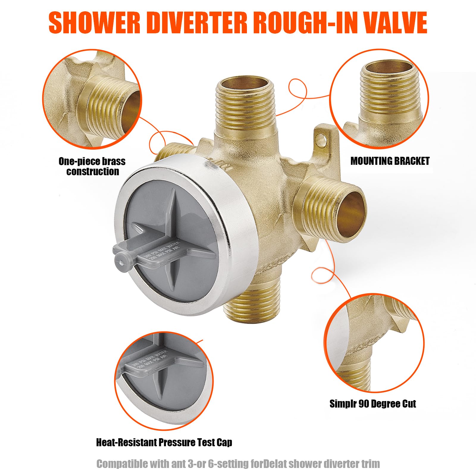 Shower Knob Replacement Kit RP51919 6-Setting Shower Diverter Cartridge ...