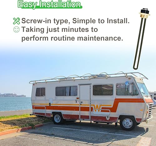 Miniatura 5 de Elemento calentador de agua 520900 RV mejorado para calentador de agua eléctrico Suburban RV SW Series, reemplaza el elemento calefactor 520789