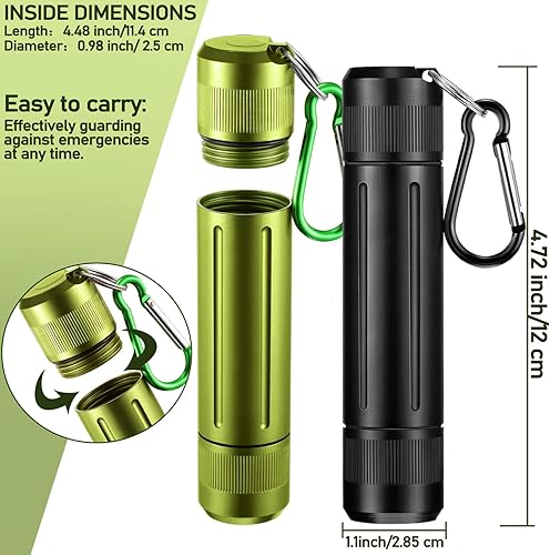 Miniatura 3 de Outus - 3 piezas de contenedor de metal, contenedor sellado portátil, botellas de aleación de aluminio, estuche impermeable, frasco de viaje con