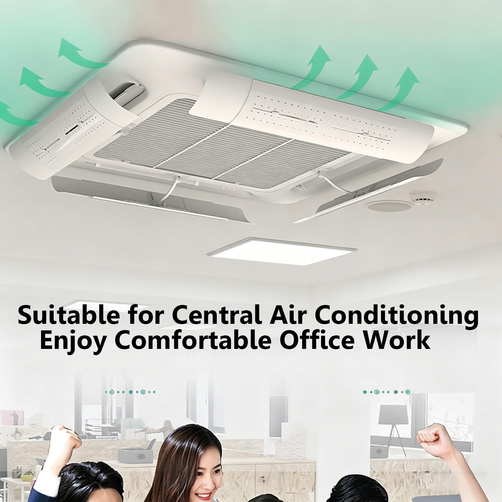 4 Regolabile Deflettore Condizionatore d'Aria Centralizzato, Deflettori per Bocchette a Soffitto, Deflettori Antivento Telescopici, Guida Antivento per Parabrezza, 49-86,5cm