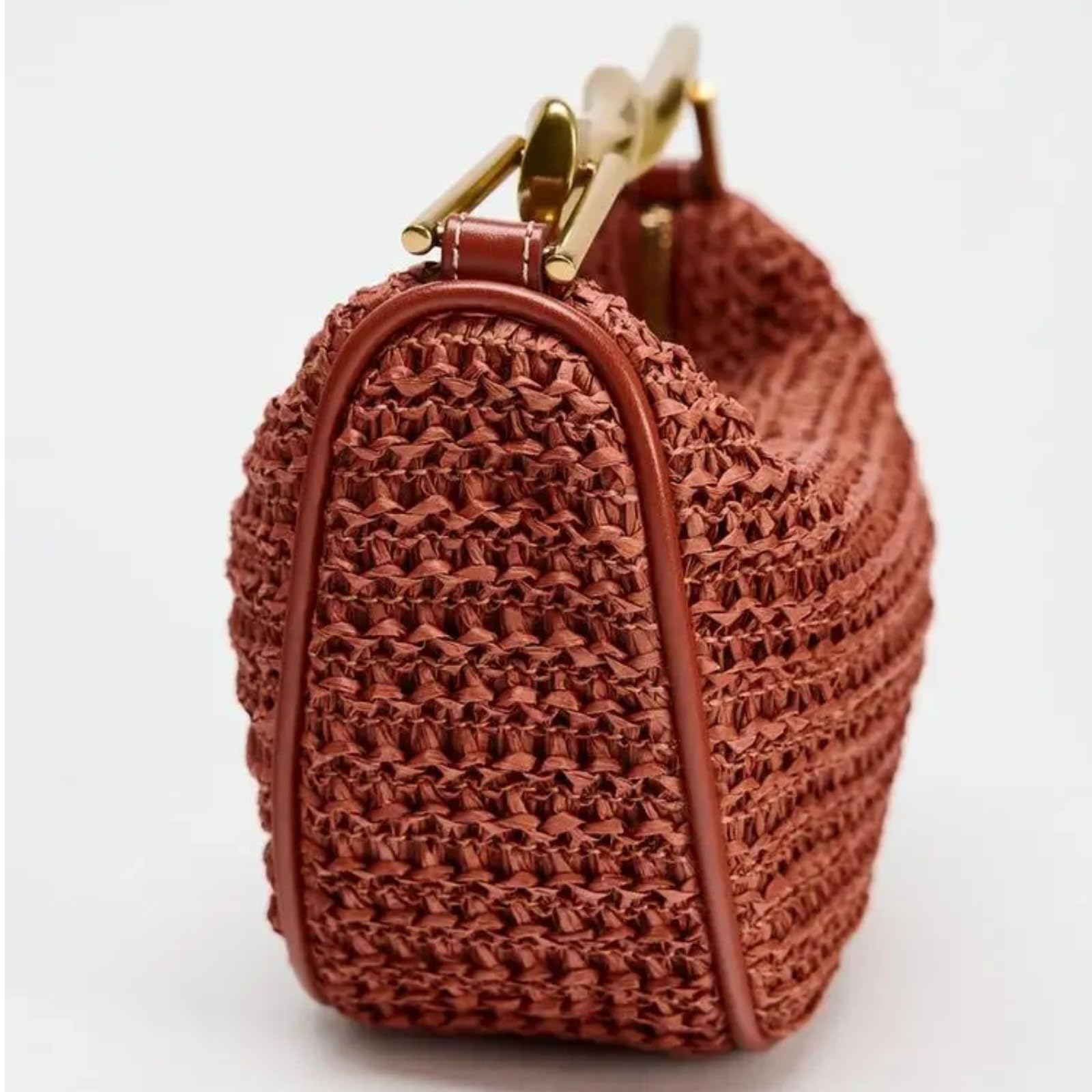 Sommerstrand-Stroh-Schultertaschen Damen-Stroh-Eimer-Handtasche gewebte Handtaschen Freizeit-Tote Crossbody