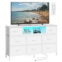 SONGMICS Cassettiera con 8 Cassetti, Mobile Porta TV in Acciaio e Tessuto
