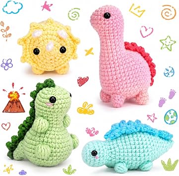 Crochetta Crochet Kit for Beginners, Crochet Starter Kits for Adults, Amigurumi Craft Knitting Crocheting Kits with Step-by-Step Video Tutorials, 6 Pc Hanging Potted Plants Family40%+ Yarn