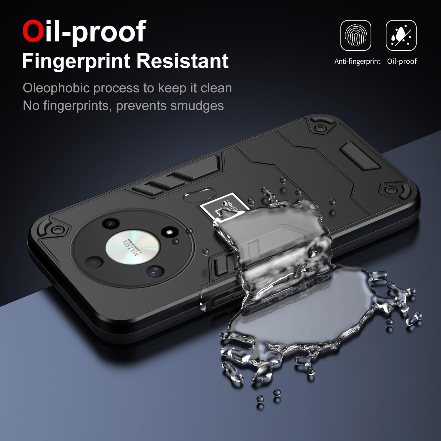 Phone Case Compatible with Honor Magic6 Lite,Compatible with Honor X9b 5G ALI-NX1 ALI-NX3 / X50 GT ALP-AN00 / X50 5G ALI-AN00 Case Dual-Layer Drop-Proof TPU+PC 2-in-1 Protective Case Black - Image 3