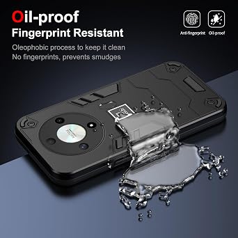 Phone Case Compatible with Honor Magic5 Lite,Compatible with Honor X9a RMO-NX1 / X40 5G RMO-AN00 Case Dual-Layer Drop-Proof TPU+PC 2-in-1 Protective Case Black