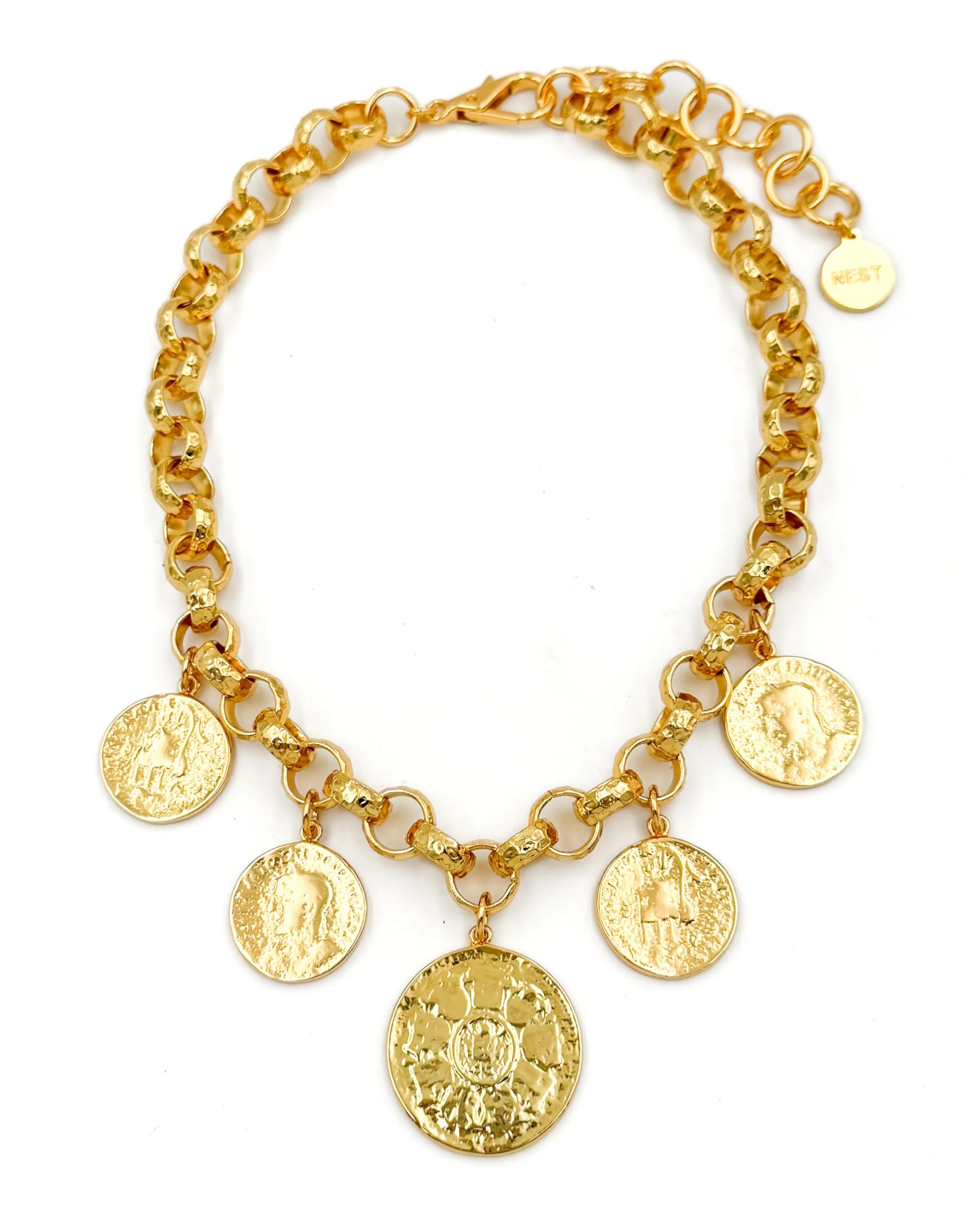 NEST Jewelry Coin Drop Rolo Chain Necklace
