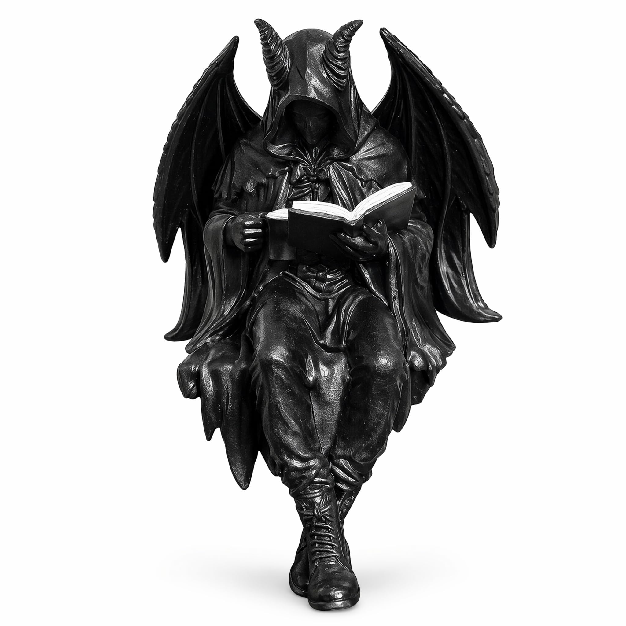 BRTNUP Gothic Dark Fantasy Figure - Gothic Winged Demon Reading Statue